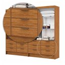 Ver imagem 4 de Closet Casal Duplo Sevilha Premium com 12 Gavetas Freijó