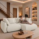 Ver mais imagens de Sofá Cama Modular Orgânico Retrátil 4 Lugares com Almofadas 280cm Malibu