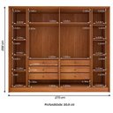 Ver imagem 2 de Guarda Roupa Casal 6 Portas 6 Gavetas Barcelona Ripado Tcil Móveis - Cinamomo/off White