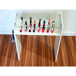 Mesa Manicure Esmalteiro Porta Toalha Tampo Vidro Temperado - 5