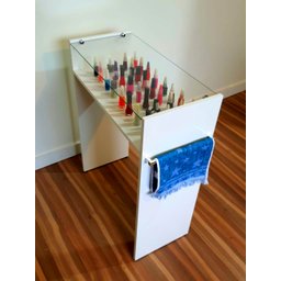 Mesa Manicure Esmalteiro Porta Toalha Tampo Vidro Temperado - 6