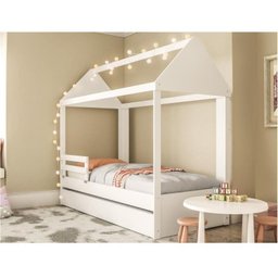 Bicama Solteiro Infantil Casinha Atenas com Grade Politorno Casatema MadeiraOriginals - 1