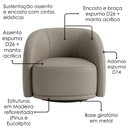 Ver imagem 5 de Poltrona Decorativa Organica Joy Base Giratoria Courino Tcs 726 Moll