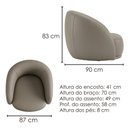 Ver imagem 3 de Poltrona Decorativa Organica Joy Base Giratoria Courino Tcs 726 Moll