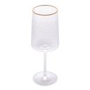 Ver imagem 1 de Taça para Vinho de Cristal com Fio de Ouro Petra 600ml Incolor Lyor