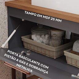 Gabinete Suspenso com Cuba 60cm Mari Espresso Móveis - 2