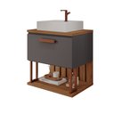 Ver imagem 2 de Gabinete Suspenso com Cuba 60cm Mari Espresso Móveis Cinza/Titanium