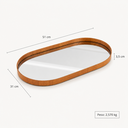 Ver imagem 4 de Bandeja Oval Decorativa Espelhada com Acabamento em Lâmina de Cinamomo e Base Espelhada
