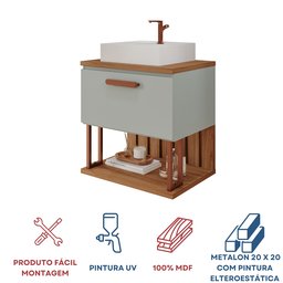 Gabinete Suspenso com Cuba 60cm Mari Espresso Móveis - 4