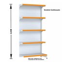 Ver imagem 3 de Gondola Parede 202 Fit Ate 5 Metros 1 Canto Branco 30b Pe Laranja