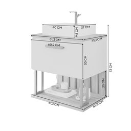 Gabinete Suspenso com Cuba 60cm Mari Espresso Móveis - 6
