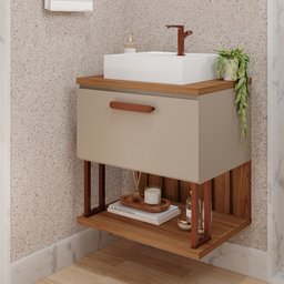 Gabinete Suspenso com Cuba 60cm Mari Espresso Móveis - 1