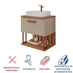 Gabinete Suspenso com Cuba 60cm Mari Espresso Móveis - 4