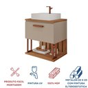 Ver imagem 4 de Gabinete Suspenso com Cuba 60cm Mari Espresso Móveis Bege/Cappuccino