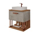 Ver imagem 2 de Gabinete Suspenso com Cuba 60cm Mari Espresso Móveis Verde/Cimento
