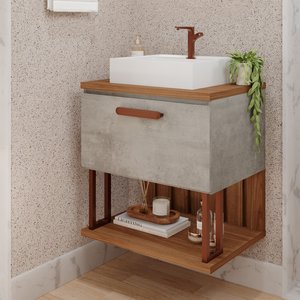 Gabinete Suspenso com Cuba 60cm Mari Espresso Móveis