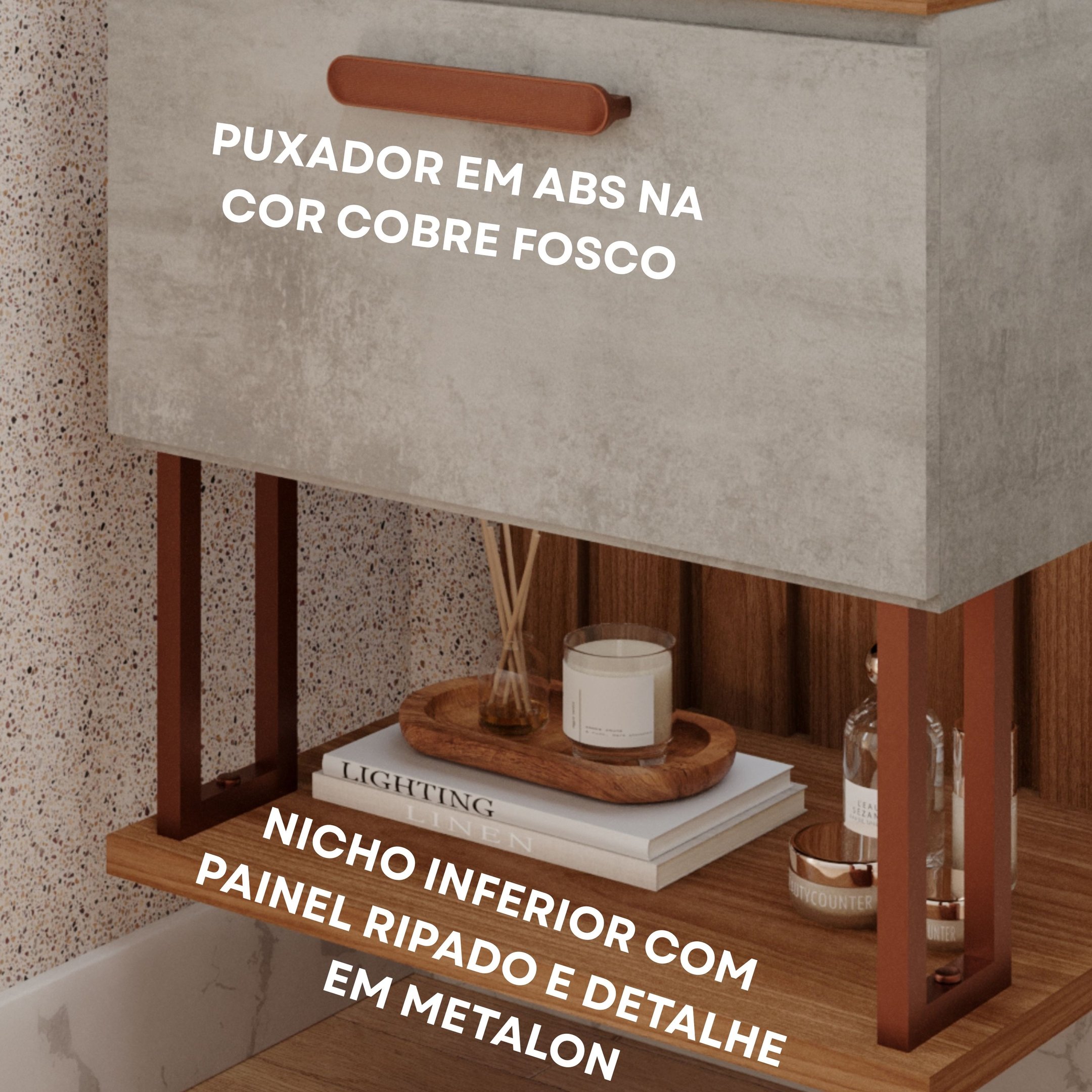 Gabinete Suspenso com Cuba 60cm Mari Espresso Móveis - 3