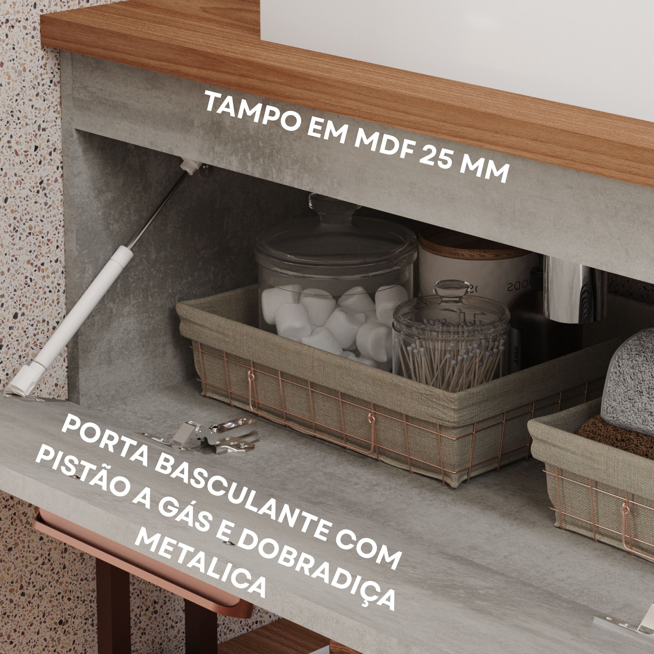Gabinete Suspenso com Cuba 60cm Mari Espresso Móveis - 2
