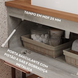 Gabinete Suspenso com Cuba 60cm Mari Espresso Móveis - 2