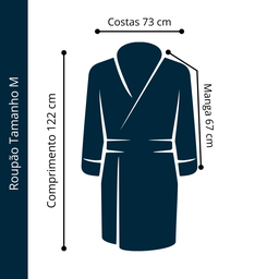 Roupão Masculino em Manta Microfibra Zono Enxovais Bege - G - 10