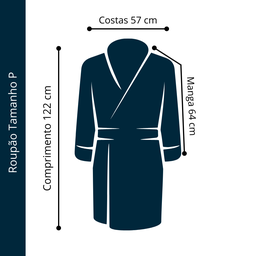 Roupão Masculino em Manta Microfibra Zono Enxovais Bege - G - 7
