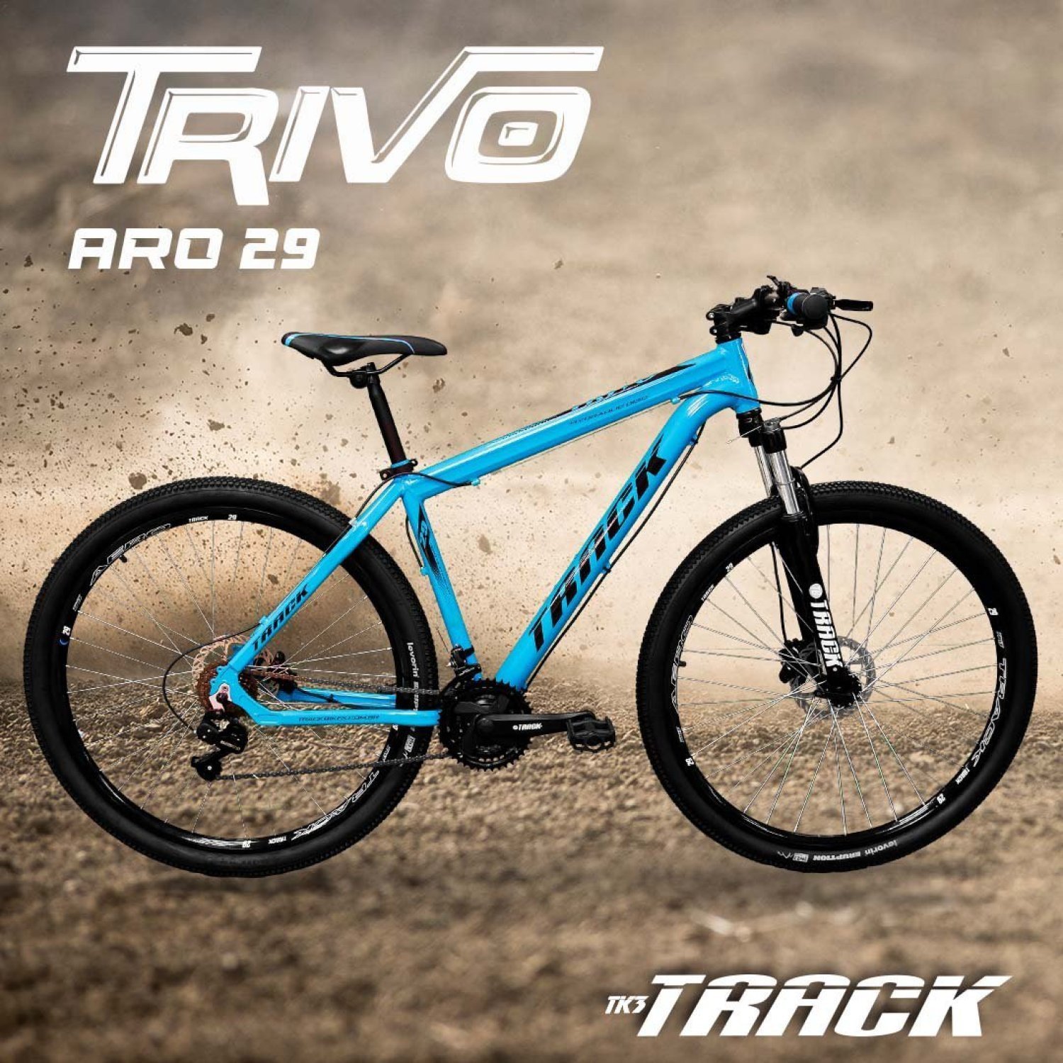 Bicicleta A29 Trivo Hidráulica MTB Shimano Freio à Disco Trava no Guidão TK3 Track - 3