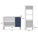 Ver imagem 4 de Cozinha Modulada Aurora Provençal 190cm Conjunto Clássico Cor:branco com Azul