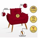 Ver imagem 7 de Kit 2 Poltronas + Namoradeira + Puff Opala Decorativa Balaqui Vermelho