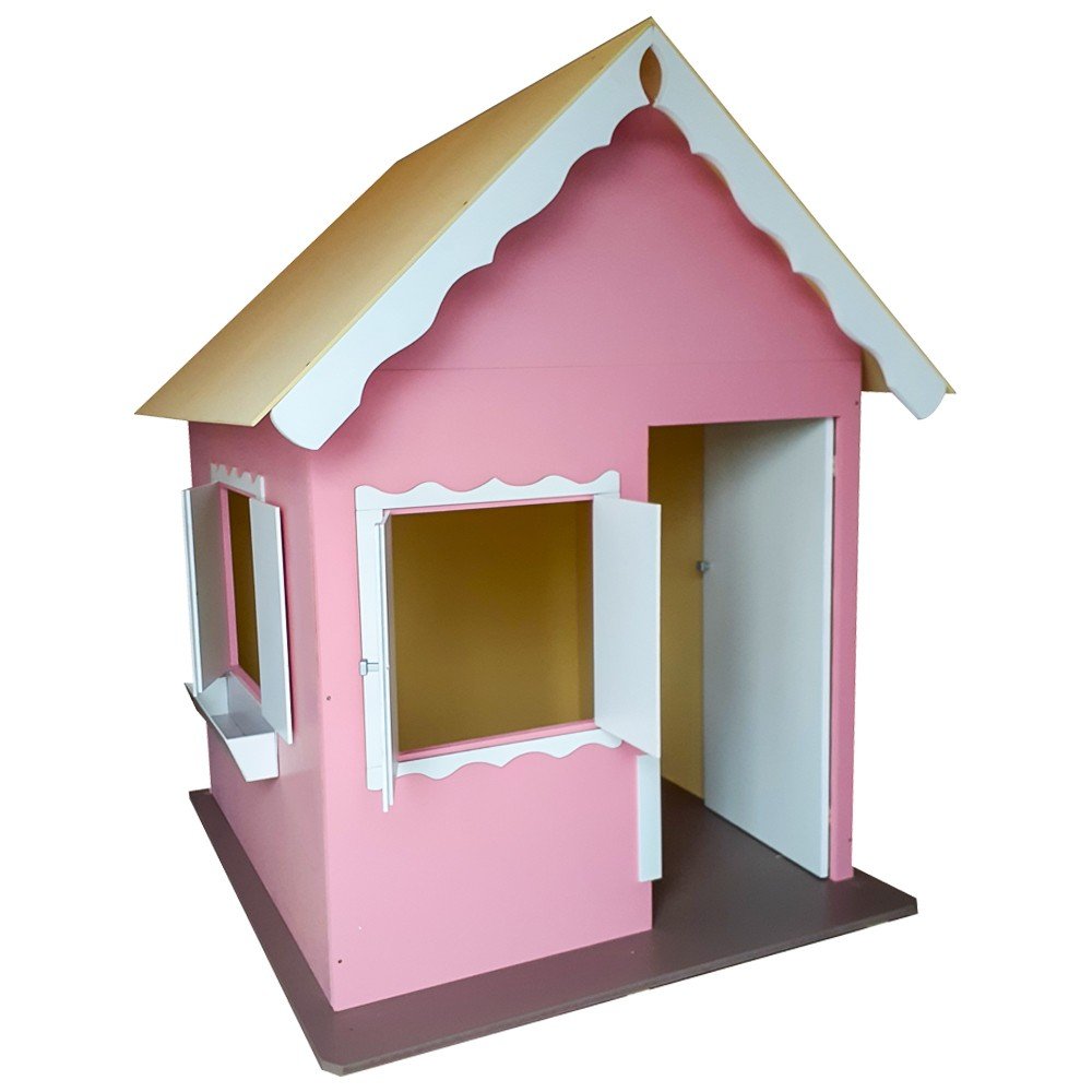Casinha de Brinquedo Rosa com Pé e com Porta - Criança Feliz - 5