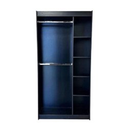 Cabideiro Com Nicho Lateral Modulado 100% Mdf  Preto - Suprema Móveis - 1