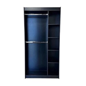 Cabideiro Com Nicho Lateral Modulado 100% Mdf  Preto - Suprema Móveis