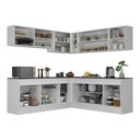 Ver imagem 6 de Armário de Cozinha Completa de Canto com Rodapé Veneza Multimóveis V2096 Branco/Preto