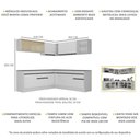 Ver imagem 4 de Armário de Cozinha Completa de Canto com Rodapé Veneza Multimóveis V2096 Branco/Preto