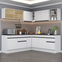 Ver imagem 3 de Armário de Cozinha Completa de Canto com Rodapé Veneza Multimóveis V2096 Branco/Preto