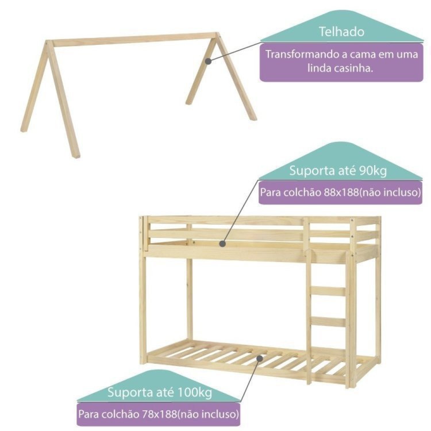 Beliche Montessoriano Prime com Telhado VI Casatema - 4