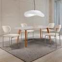Ver imagem 1 de Conjunto Sala de Jantar Mesa Malta 120cm Tampo Laqueado Vidro Canto Moeda e 4 Cadeiras Marchezine