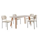 Ver imagem 2 de Conjunto Sala de Jantar Mesa Malta 120cm Tampo Laqueado Vidro Canto Moeda e 4 Cadeiras Marchezine