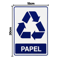 Ver imagem 2 de Combo 6 Adesivos De Sinalização Lixo Papel 15x20 Acesso - S-239 F9e