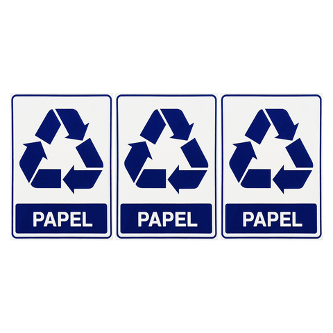 Combo 6 Adesivos De Sinalização Lixo Papel 15x20 Acesso - S-239 F9e