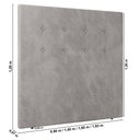 Ver imagem 3 de Cabeceira Cama Box Solteiro Luana 90cm Veludo Prata