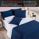 Ver imagem 2 de Conjunto Cama King Size Colcha Romance 200 Fios Super Elegante Petit Poá:marinho
