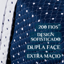 Ver imagem 3 de Conjunto Cama King Size Colcha Romance 200 Fios Super Elegante Petit Poá:marinho
