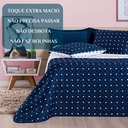 Ver imagem 6 de Conjunto Cama King Size Colcha Romance 200 Fios Super Elegante Petit Poá:marinho