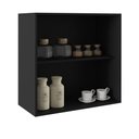 Ver imagem 5 de Armário Aéreo 70cm 2 Portas com Vidro Vollare Fiorello Preto