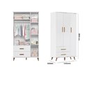 Ver imagem 2 de Quarto Infantil Completo Topazio Guarda Roupa Comoda e Berço Branco - Peternella