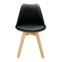 Ver imagem 3 de Kit C/ 6 Cadeiras Leda - Charles Eames Saarienen Wood com Almofada Preta