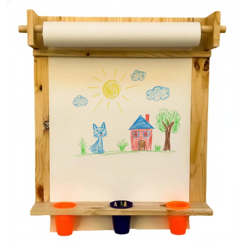 Painel Lousa Infantil Montessori de Madeira – Criativa para Desenho e Pintura