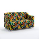 Ver imagem 2 de Kit Poltrona Namoradeira e 2 Poltronas Alya Suede Estampado Colorido Aradecor