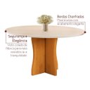 Ver imagem 3 de Mesa de Jantar 4 Lugares Retangular Moderna Bella, Tampo Chanfrado Mdf/vidro, Base Madeira Maciça