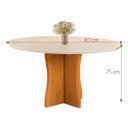 Ver imagem 2 de Mesa de Jantar 4 Lugares Retangular Moderna Bella, Tampo Chanfrado Mdf/vidro, Base Madeira Maciça